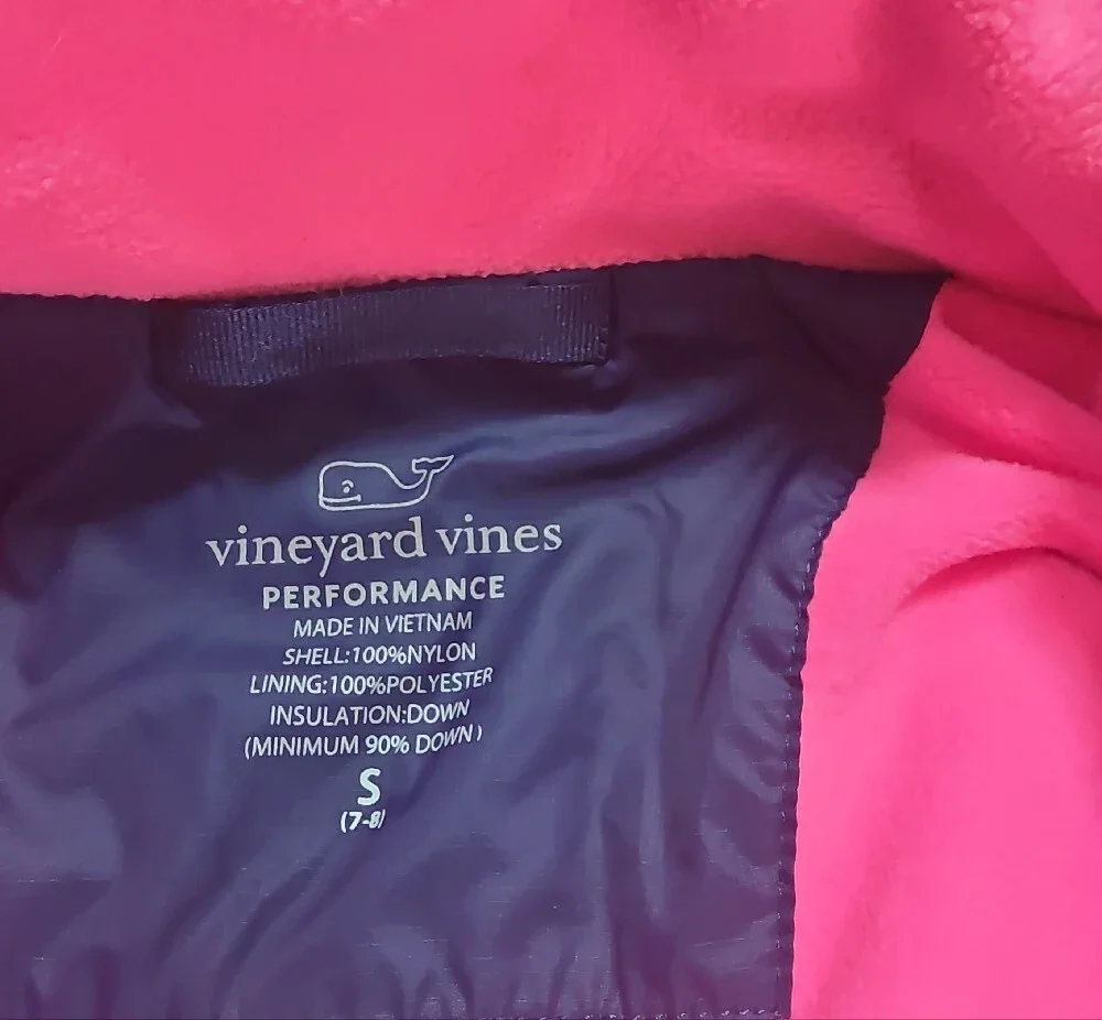 Vineyard Vines Navy Vest with Pink Trim